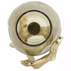 New Kirklands Home Glass and Metal Driftwood Candle Holder Gold