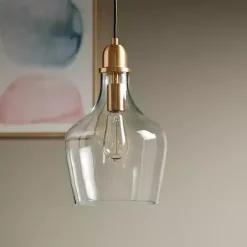 Outlet Kirklands Home Glass Avalon Pendant Light Gold