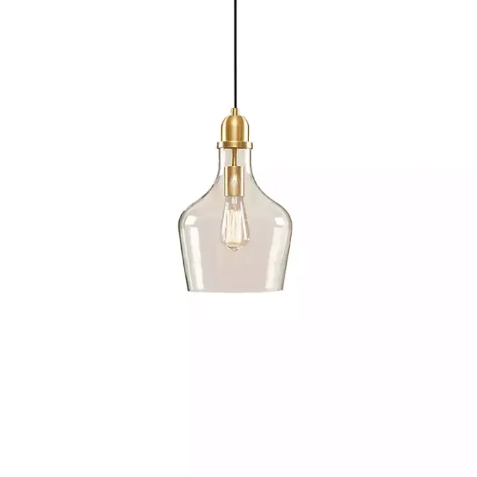 Outlet Kirklands Home Glass Avalon Pendant Light Gold
