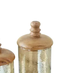 Sale Kirklands Home Glass Jars, Set of 2 Gold
