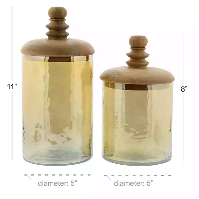 Sale Kirklands Home Glass Jars, Set of 2 Gold