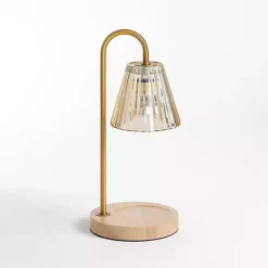 Sale Kirklands Home Glass Shade Candle Warmer Lamp Gold