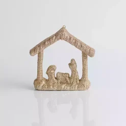 Best Kirklands Home Glitter Nativity Scene Christmas Ornament Gold