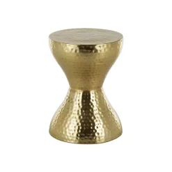 New Kirklands Home Hammered Hourglass Accent Table Gold