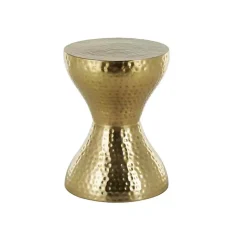 New Kirklands Home Hammered Hourglass Accent Table Gold