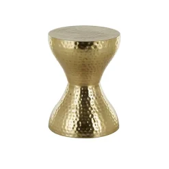 New Kirklands Home Hammered Hourglass Accent Table Gold