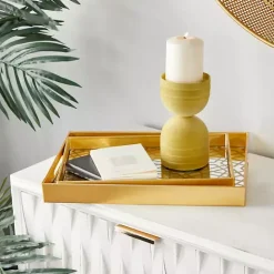 Discount Kirklands Home Hexagon Large Print 2-pc. Tray Set Gold