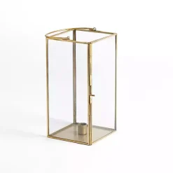 Outlet Kirklands Home Iron & Glass Taper Candle Lantern, 10 in. Gold