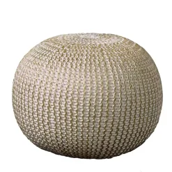 Sale Kirklands Home Knit Frankie Pouf Gold