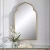 Best Kirklands Home Gold Leaf Arched Frame Wall Mirror