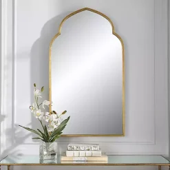 Best Kirklands Home Gold Leaf Arched Frame Wall Mirror