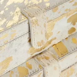 Discount Kirklands Home Gold Leather Hide Rustic 2-pc. Box Set