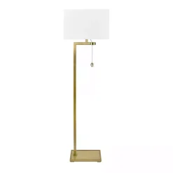Kirklands Home Gold L-Shape Marlowe Floor Lamp White