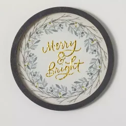 Best Kirklands Home Gold Merry and Bright Round Framed Art Print