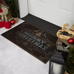New Kirklands Home Gold Merry Christmas Rubber Doormat