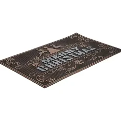 New Kirklands Home Gold Merry Christmas Rubber Doormat