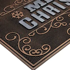 New Kirklands Home Gold Merry Christmas Rubber Doormat