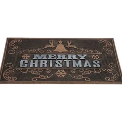 New Kirklands Home Gold Merry Christmas Rubber Doormat