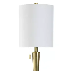 Kirklands Home Gold Metal & Marble Tapered Buffet Lamp White