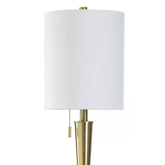 Kirklands Home Gold Metal & Marble Tapered Buffet Lamp White