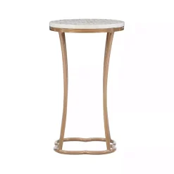 Outlet Kirklands Home Gold Metal and Capiz Shell Top Accent Table