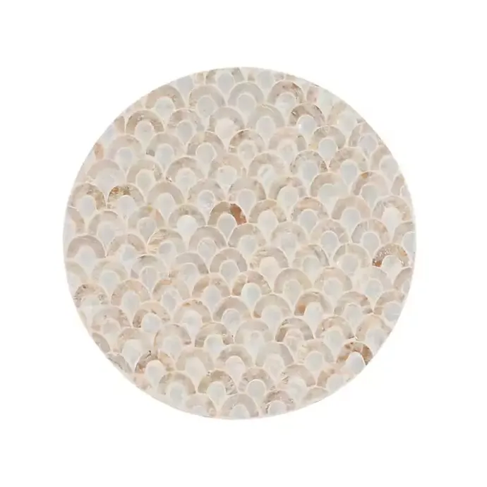 Outlet Kirklands Home Gold Metal and Capiz Shell Top Accent Table