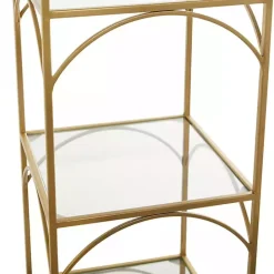 Sale Kirklands Home Metal and Clear Glass 4-Tier Shelf Gold