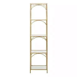Sale Kirklands Home Metal and Clear Glass 4-Tier Shelf Gold