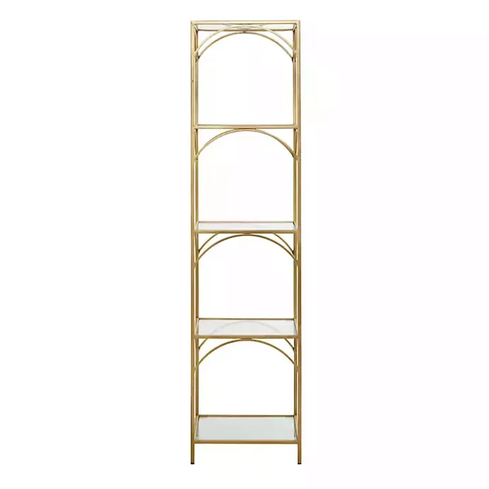 Sale Kirklands Home Metal and Clear Glass 4-Tier Shelf Gold