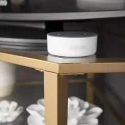 Hot Kirklands Home Metal and Glass Corner TV Stand Gold