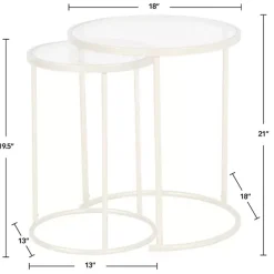 Sale Kirklands Home Gold Metal and Glass Nesting 2-pc Accent Table Set