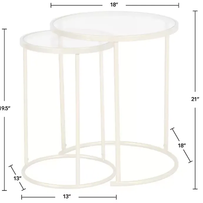 Sale Kirklands Home Gold Metal and Glass Nesting 2-pc Accent Table Set
