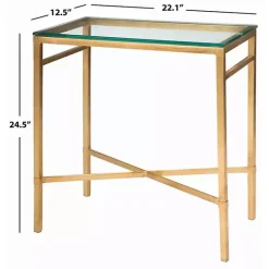 Best Kirklands Home Gold Metal and Glass Side Table