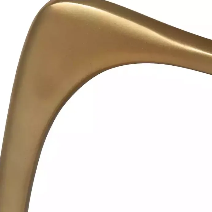 New Kirklands Home Gold Metal and Marble Modern Abstract Accent Table White