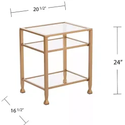 Outlet Kirklands Home Metal and Tempered Glass Side Table Gold