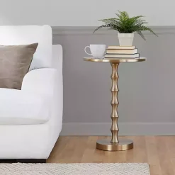 Best Kirklands Home Metal Bamboo Accent Table Gold