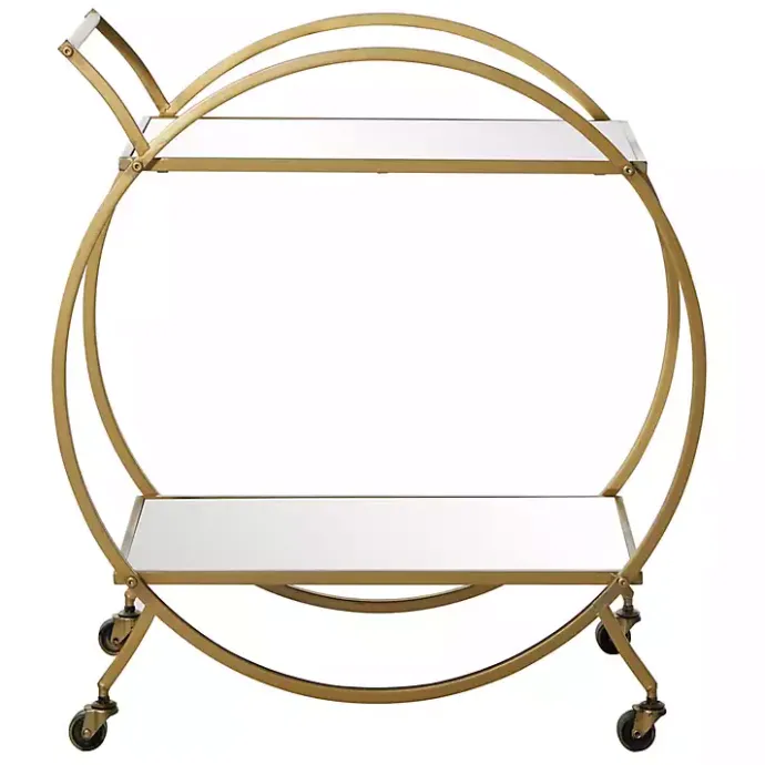 Best Kirklands Home Gold Metal Circular Bar Cart