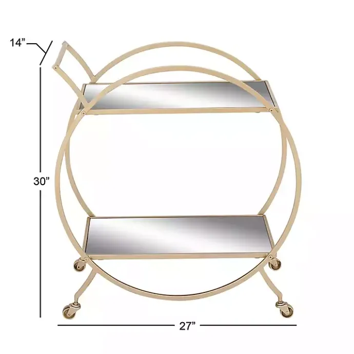 Best Kirklands Home Gold Metal Circular Bar Cart