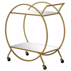Best Kirklands Home Gold Metal Circular Bar Cart