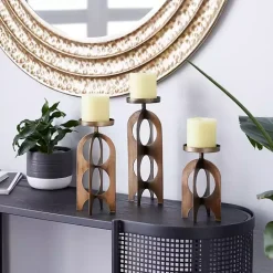 Sale Kirklands Home Metal Cutout Candle Holders, Set of 3 Gold
