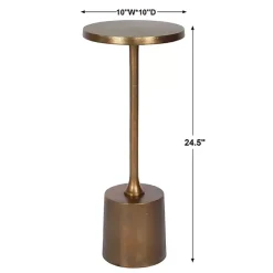 Best Kirklands Home Metal Cylinder Base Cocktail Table Gold