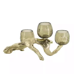 Outlet Kirklands Home Metal Driftwood Votive Candle Holder Gold