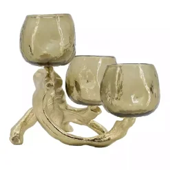 Outlet Kirklands Home Metal Driftwood Votive Candle Holder Gold