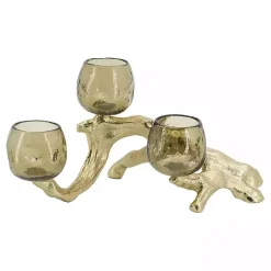 Outlet Kirklands Home Metal Driftwood Votive Candle Holder Gold