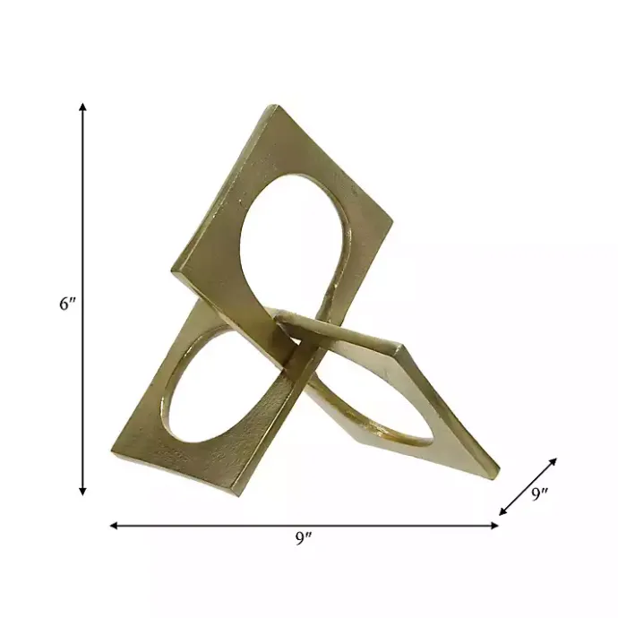 New Kirklands Home Metal Linked Squares Sculpture Gold