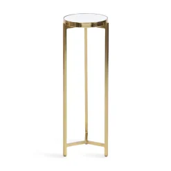 Clearance Kirklands Home Metal Mirrored Tabletop Aguilar Drink Table Gold