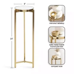 Clearance Kirklands Home Metal Mirrored Tabletop Aguilar Drink Table Gold