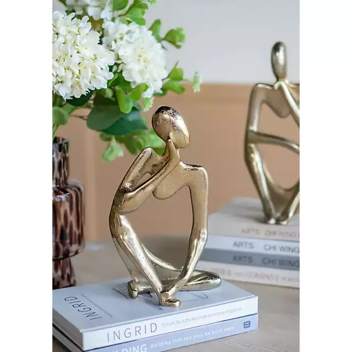 Discount Kirklands Home Metal Pondering Figure II Sculpture Gold
