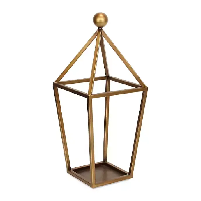 Best Kirklands Home Metal Pyramid Top Lantern Gold