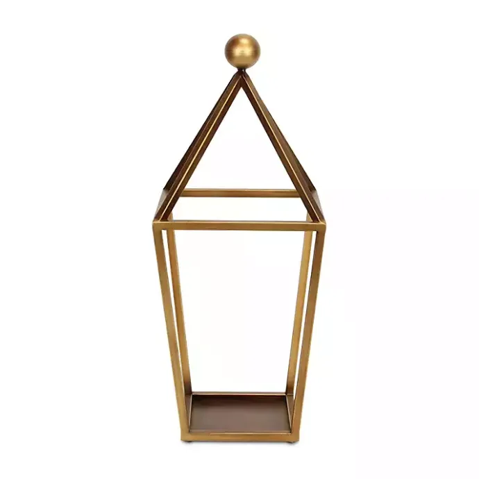 Best Kirklands Home Metal Pyramid Top Lantern Gold